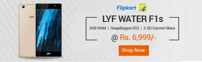 lyf water f1s 32gb (black) 3gb ram, dual sim 4g @ rs 6,999