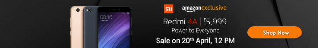 xiaomi redmi 4a next sale on 20th apr @ 12 pm: starting at rs. 5999