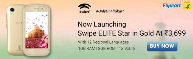 swipe elite star  4g volte ( 8 gb) at rs 3699 [ best online price ]