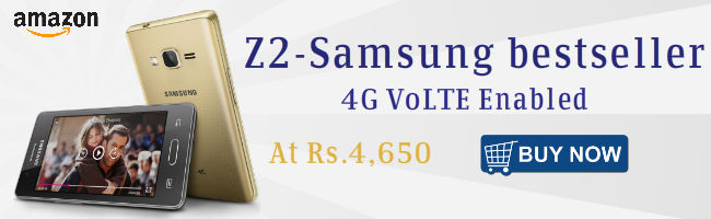 samsung tizen z2 dual sim/4g @rs.4650